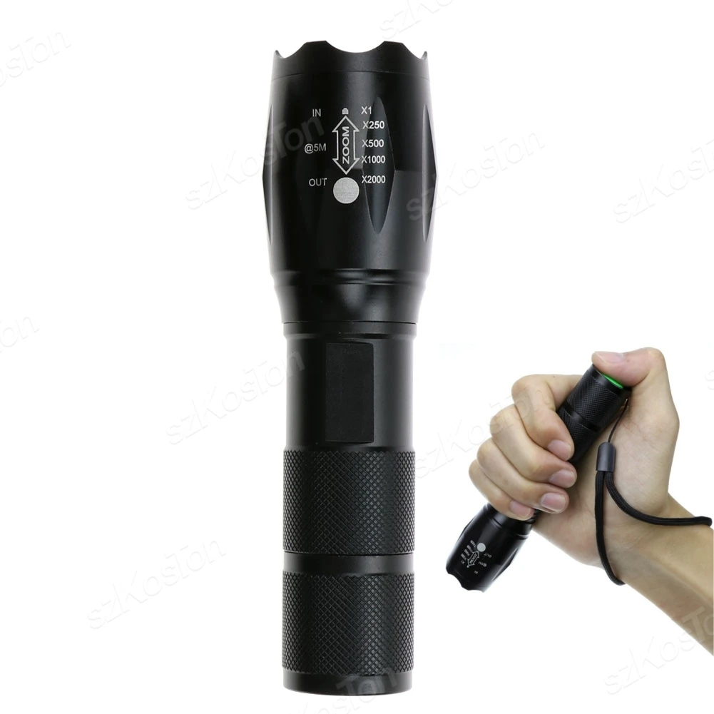 High Power LED Flashlights Camping Torch Multifunctional Aluminum Alloy Zoomable Light Waterproof Need 18650 Lithium batteries