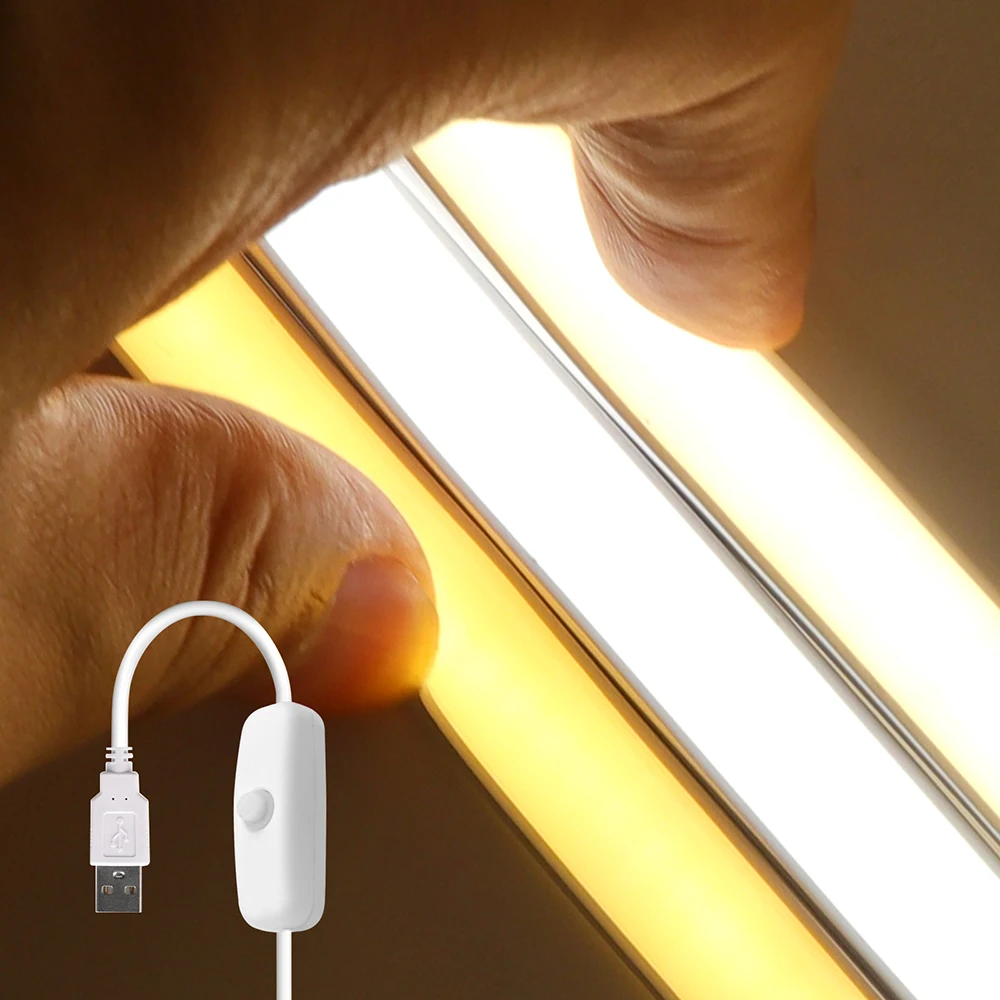 IP68 Waterproof 5V USB COB LED Strip ON OFF Switch Flexible Silicone Tube Neon Rope Light 3000K 4000K 6000K 320 LEDs/m Lighting