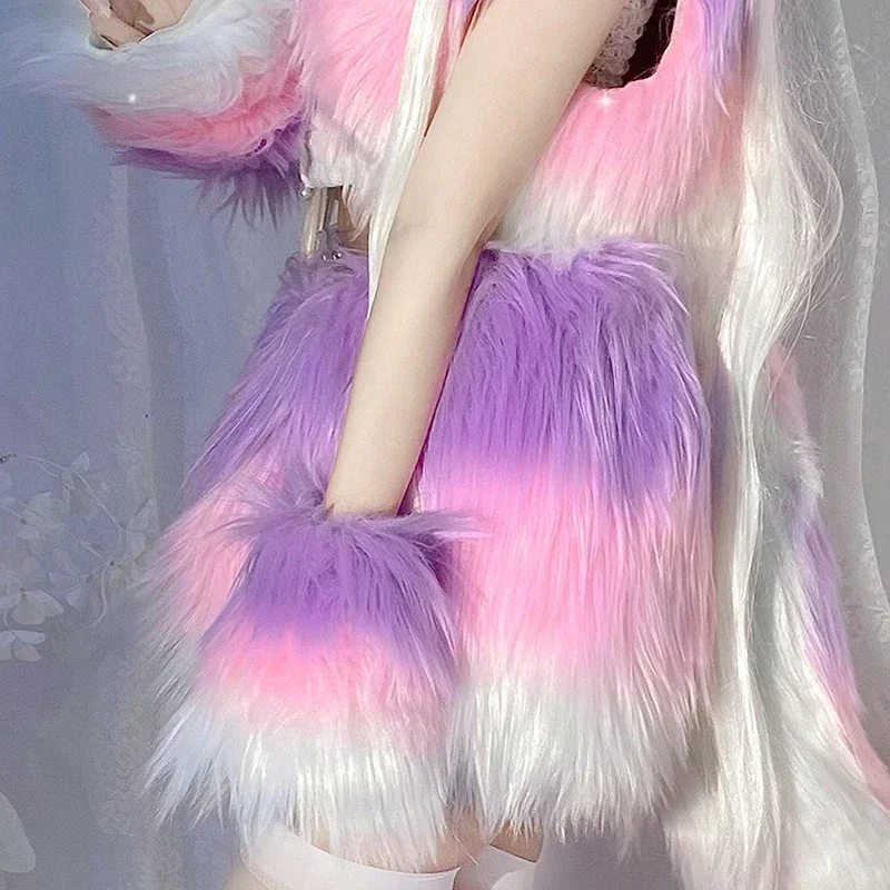 Handmade Cute Furry Anime Cosplay Set Fox Cat Ear Fox Tail Leg Performance Props Plush Cosplay Accessories Halloween Party Gift image 3