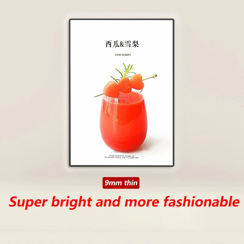 Ультратонкий рекламный светодиодный A3A4 магазина, лайтбокс с ярким меню, доска для заказа, дизайн и производство ценового списка.