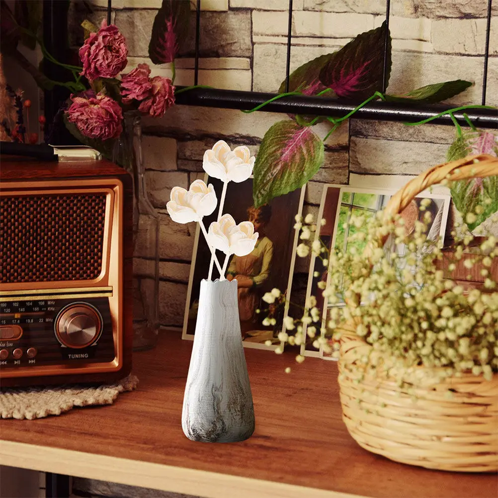 6Pcs Artificial Flower Rattan Diffuser Sticks Essential Oil Aroma Reeds for Home Office Aromatherapy Rattan Essential Oil Sticks