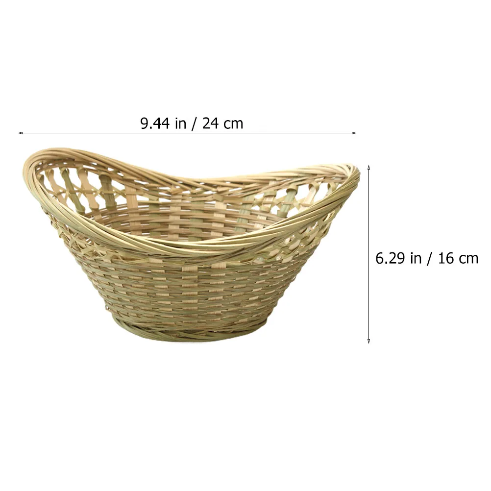 

1pc Bamboo Woven Gold Ingot Basket Storage Container Decorative Hamper for Kitchen Bathroom Fruit Vegetable Party Dinner Outdoor