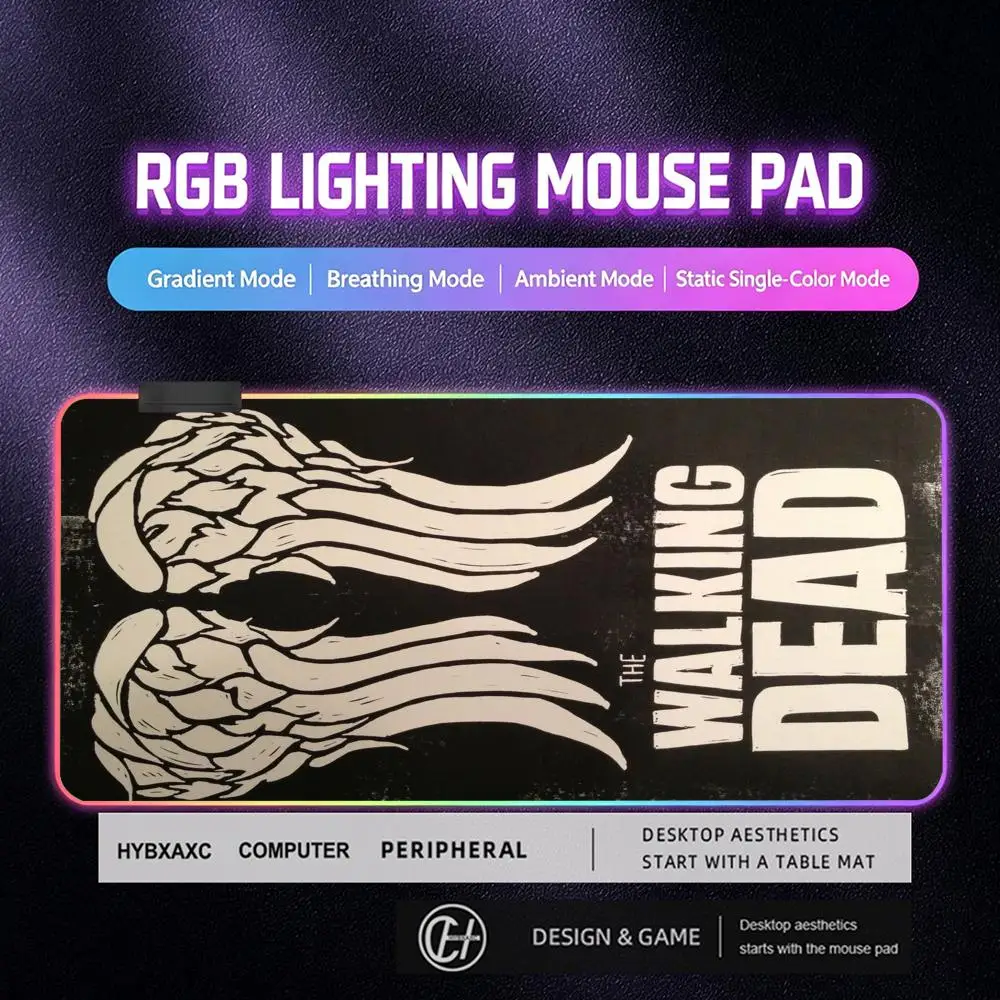 RGB LED HD TV The W-Walking D-DeadS Mouse Pad Non-slip Rubber Gamer Balance Computer Mat Decoracion Deskmat Laptop Office Large