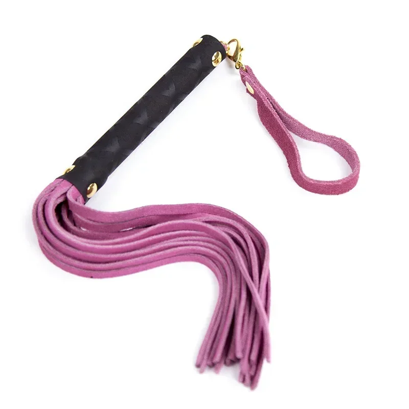 Flirtende Peitsche Slap Spanking Exotisches Zubehör mit Quaste Echtes Leder Spiel für Erwachsene Fabrik Direktverkauf Sexy Bondage Flogger