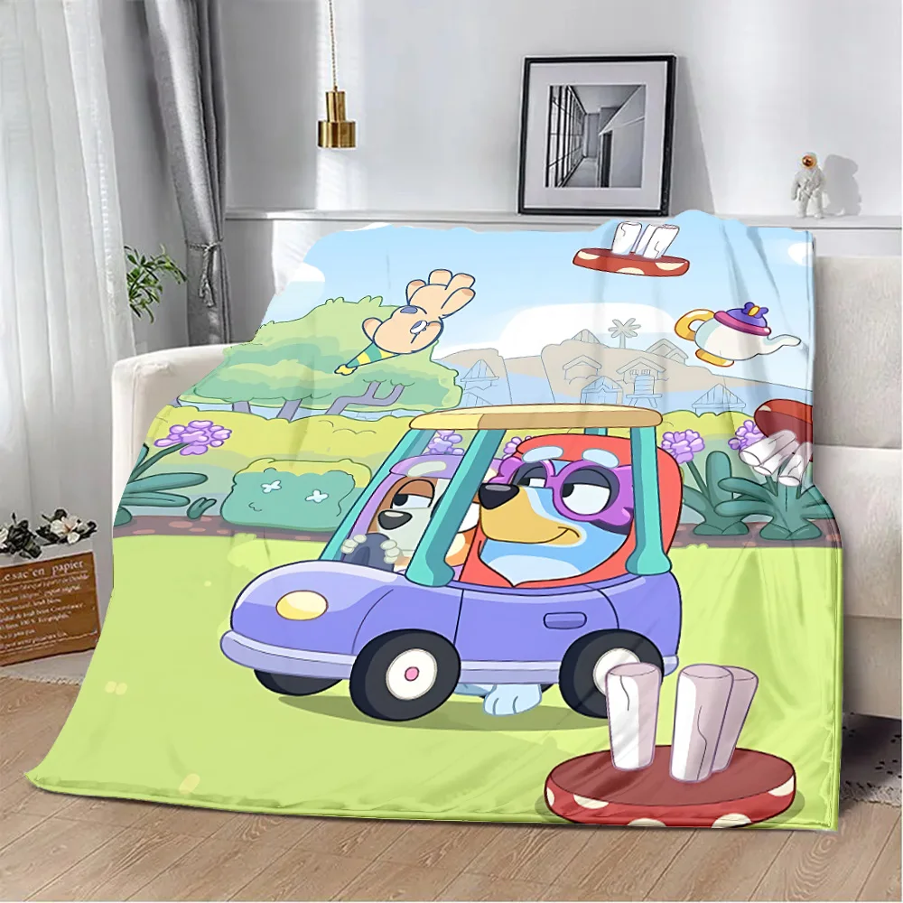 Cartoon  Printed Blanket Picnic B-Blueys Bandit-Chilli Blankets Warm Blanket Soft and Comfortable Blanket Home Travel Gift