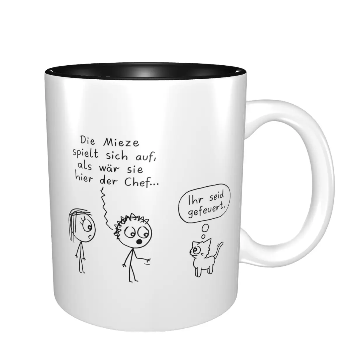 Kitty Is The Boss Mug Funny Ceramic Coffee Cups Tea Mugs Milk Cup Drinkware Gift for Friends