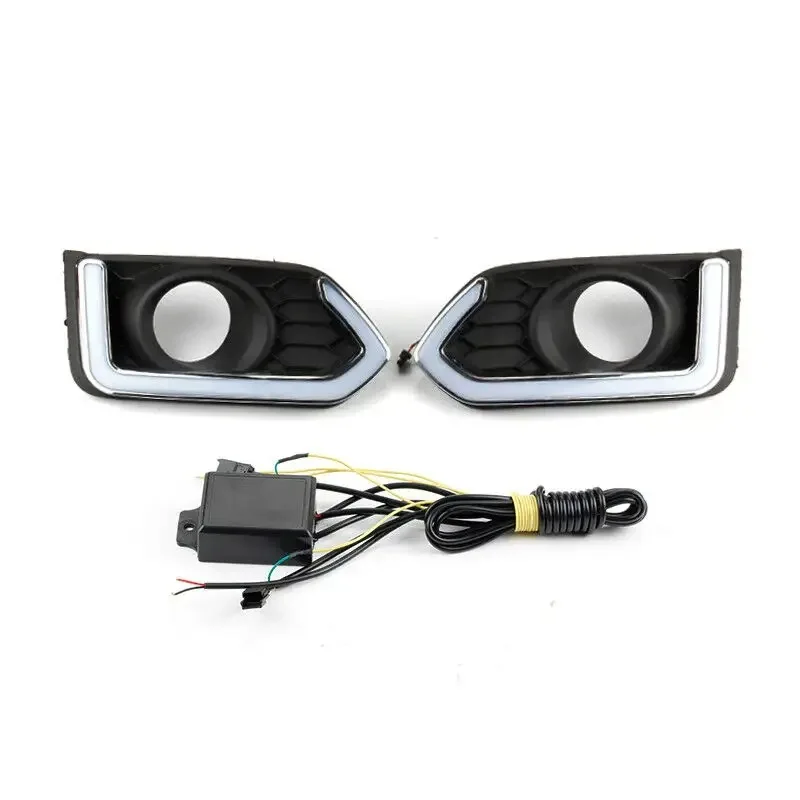 قابل للاستخدام لسيارة Honda City Audi إصدار النهار الجري التوصيل والتشغيل LED أصفر وأبيض بدوره إشارة أضواء النهار الجري