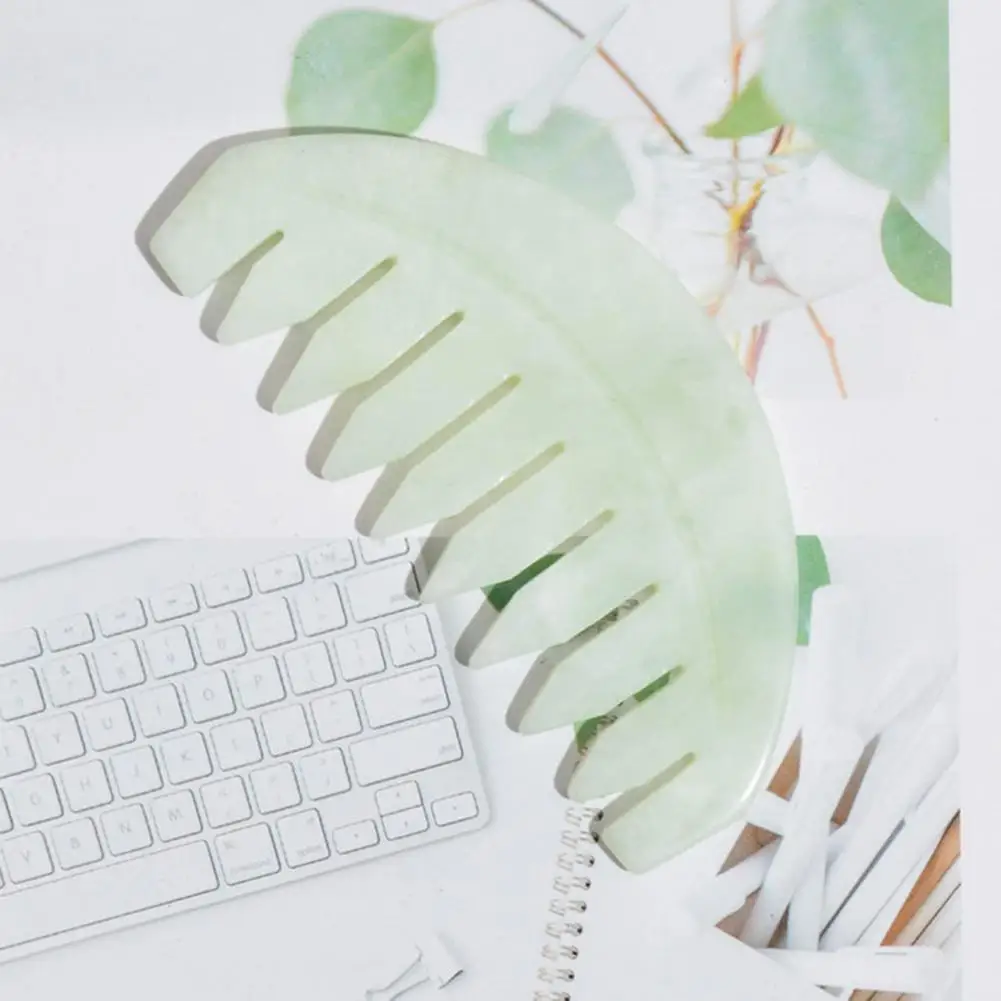 

Нефритовая расческа, ретро-массажер для кожи головы, меридиан Гуа Ша, скребковая доска, лечение камня