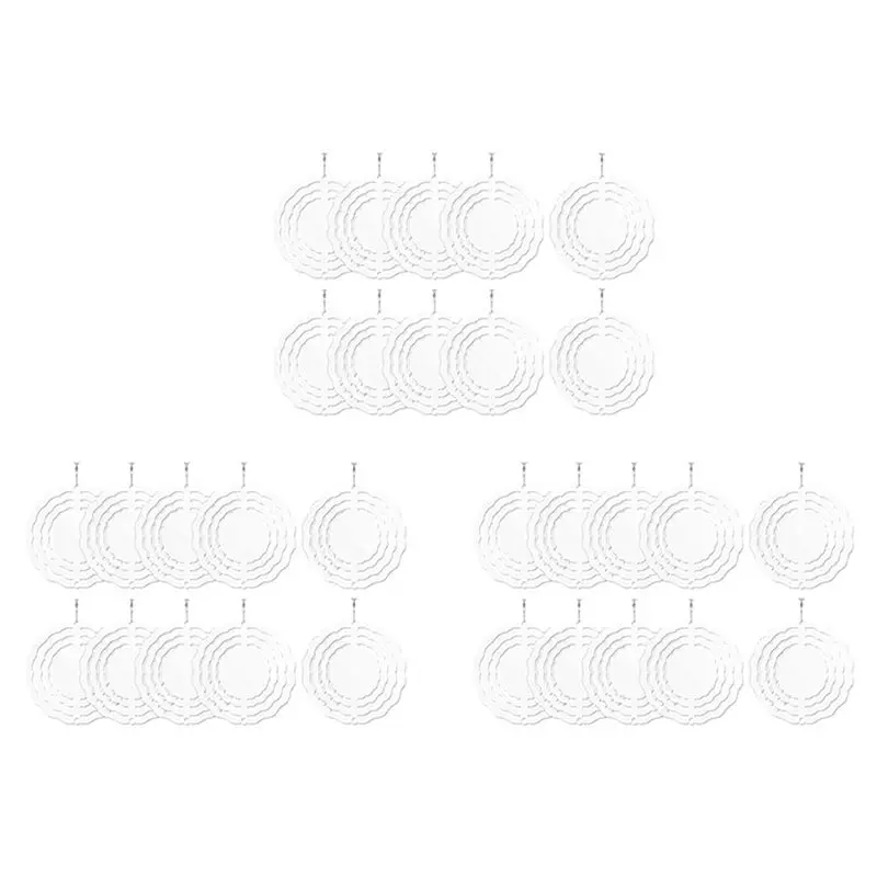 AB46-30Pcs 3 Inch Sublimation Wind Spinner Blanks 3D Wind Spinners Hanging Wind Spinners For Indoor Outdoor Garden Decoration