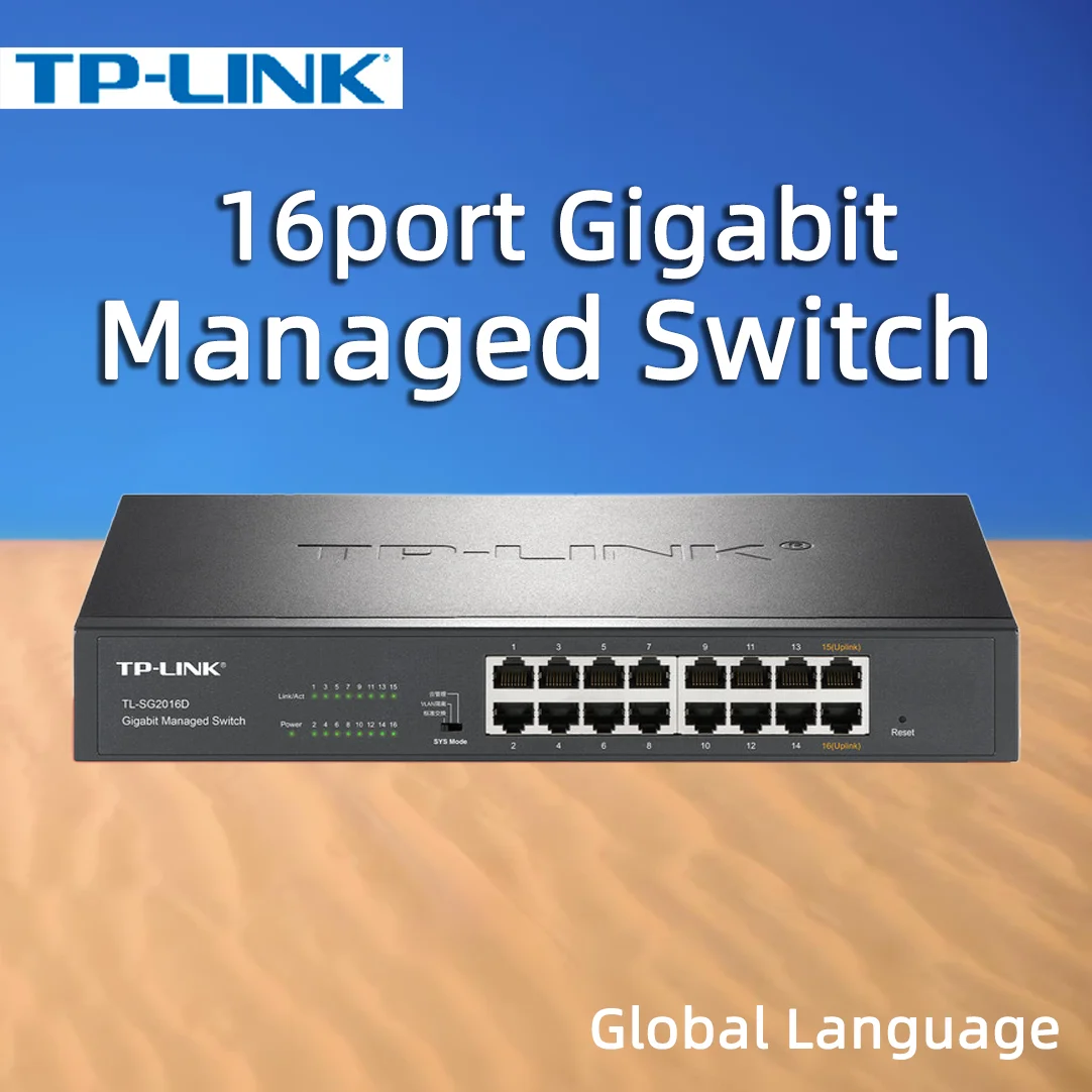 TP-Link 16 портов Rj45, гигабитный коммутатор 1000 Мбит/с, настольный интернет-хаб, Интернет-сеть, разветвитель, изоляция Vlan