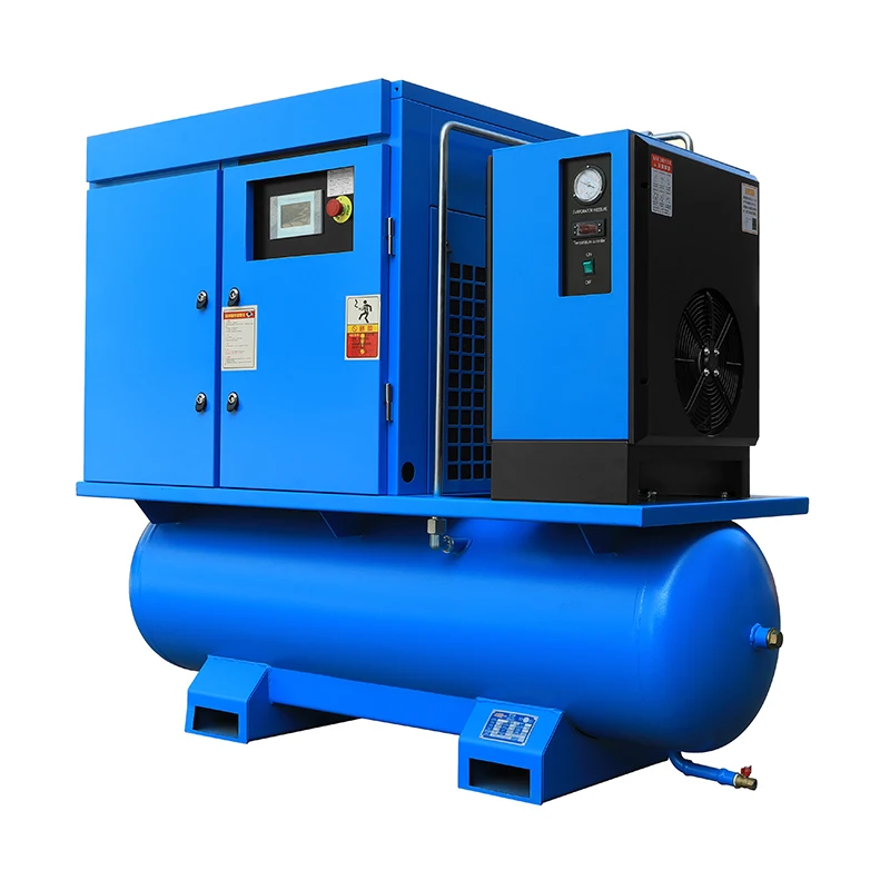 Customized Air Compressor One Screw Air Compressor  7.5 11 15 22kw 30hp Working Pressure 8 10 12 16bar with tank with Dryer