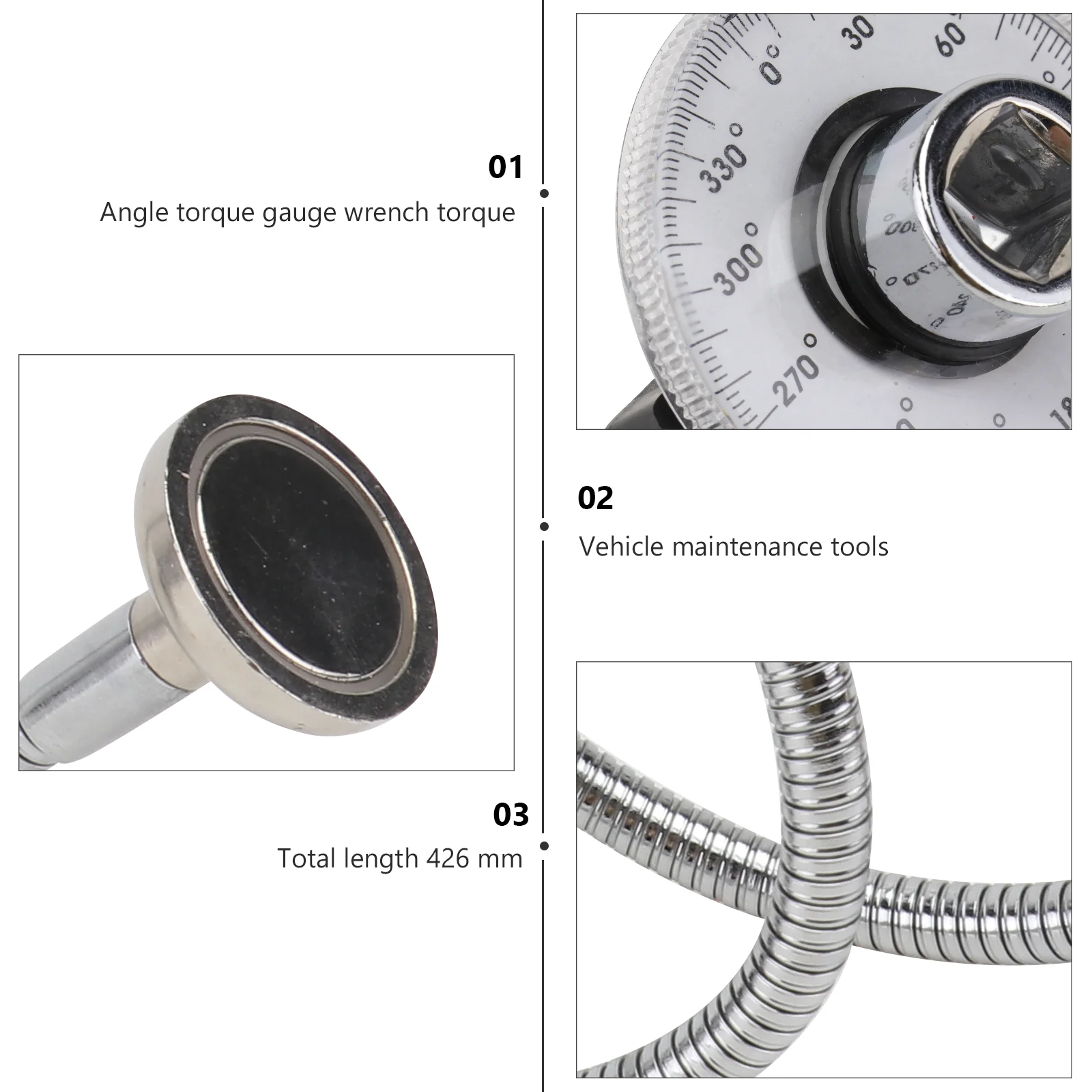 

1Pc Torque Angle Gauge Tool Durable Material Precision Torque Measurement Hand Tool for Mechanics