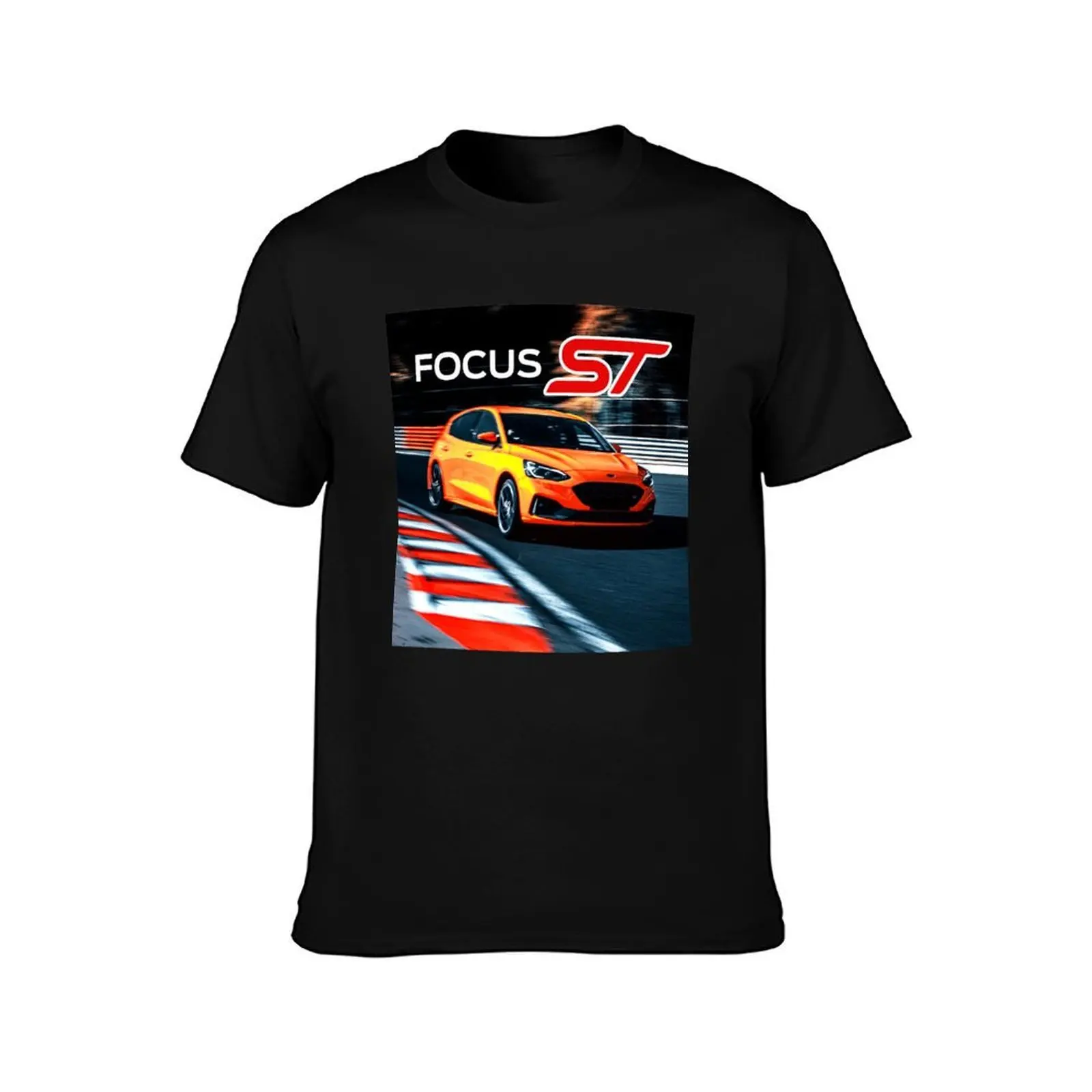Focus ST T-Shirt, Summer Casual Cotton Tee, Oversized Streetwear Tops, Vintage Graphic Print, Loose Fit Short Sleeve