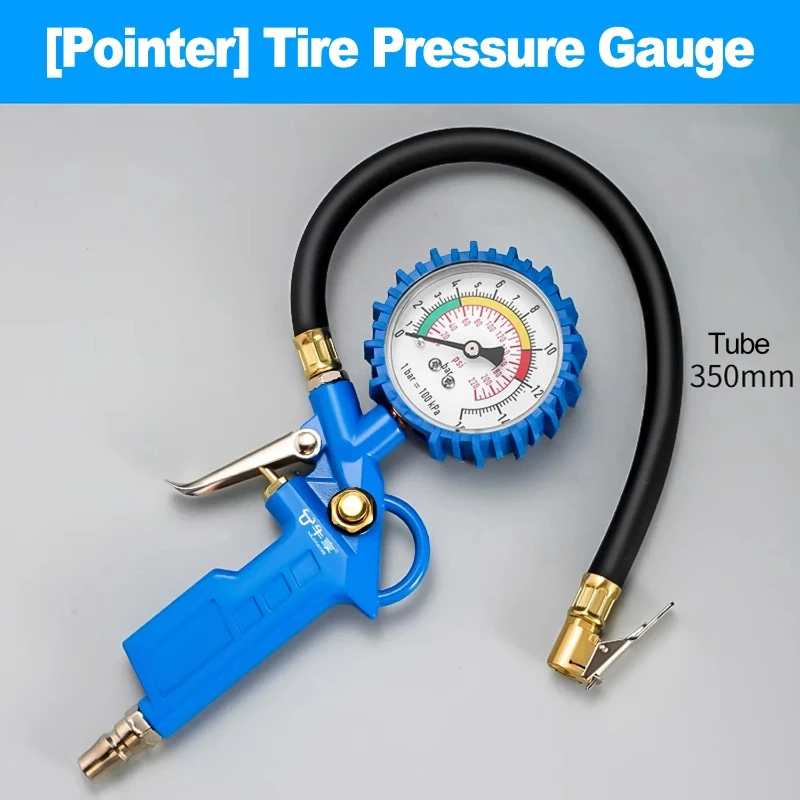 Tire Pressure Monitor System Test Diagnostic Tool Car Accessories Universal Inflator Hose With Tyre Tester Gauge MotorcycleTPMS