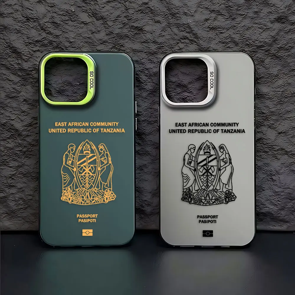 Tanzania Passport Phone Case For iPhone 16 15 14 13 12 11 mini Pro Max X XR XSMAX 8 7 Plus Anti Fall Matte Back Cover