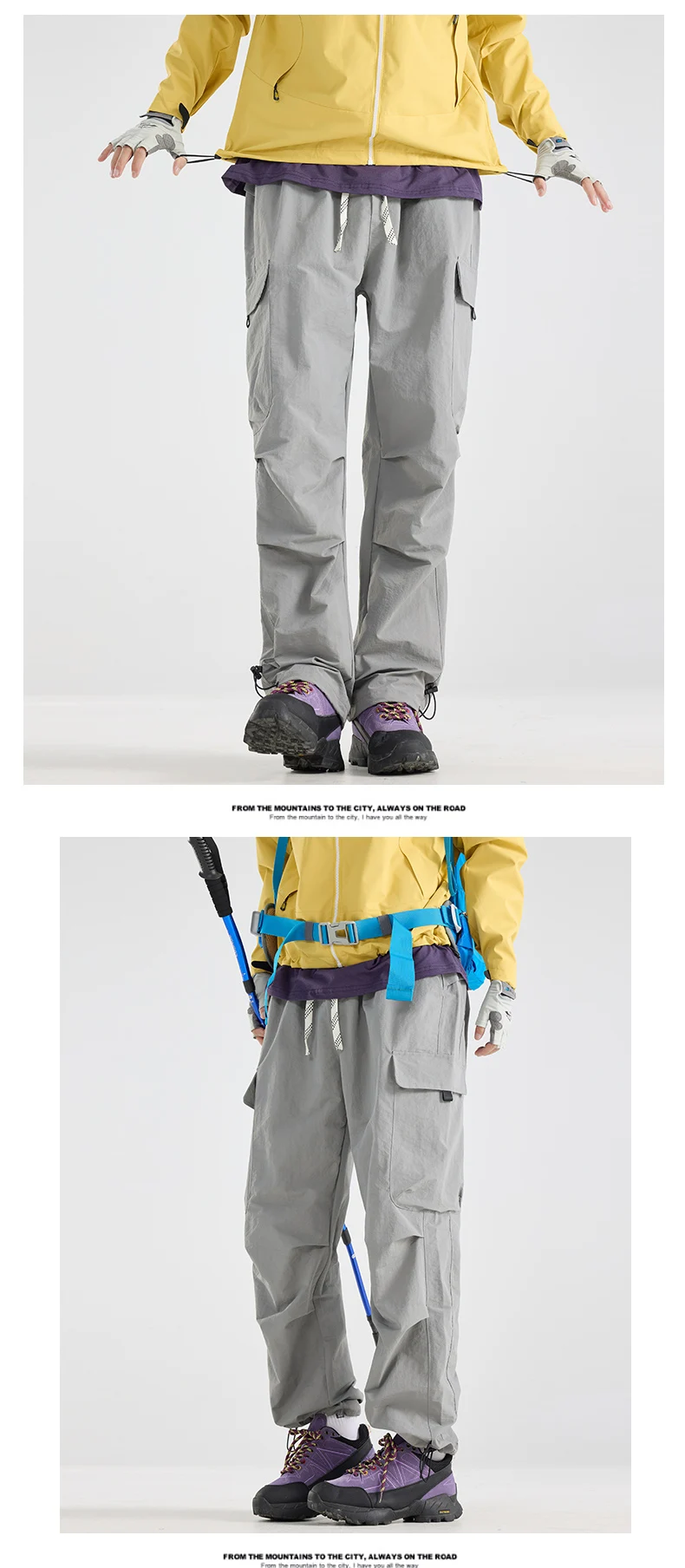 CHRLCK Wasserabweisende Wanderhose für Herren, kratzfest, modische Cargohose, atmungsaktive Hose, Angel- und Campinghose – Detail 12
