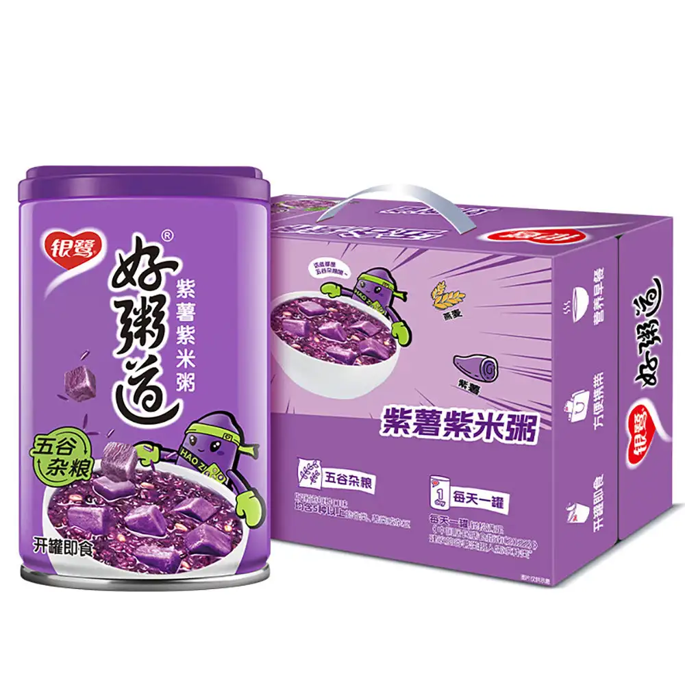 Yinlu Hao Zhui Dao Mingau De Arroz Roxo, Batata Doce, 280g x 12 Garrafas