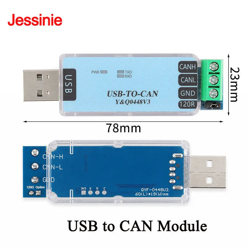 modulo-adaptador-canable-usb-para-can-analisador-e-depurador-canbus-assistente-de-depuracao-de-barramento-can-versao-nao-isolada-candlelight
