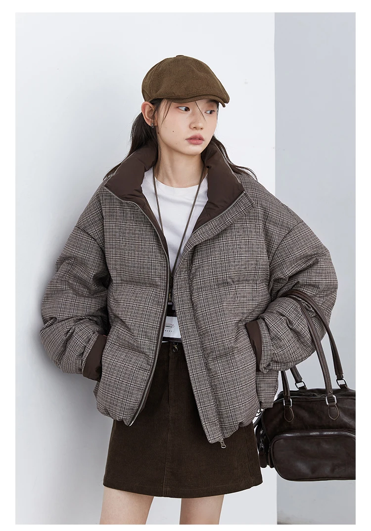 CHIC VEN Women Down Coats Retro Double-sided Stand Up Collar Down Jacket 90 White Duck Down Female Overcoat Autumn Winter 2025