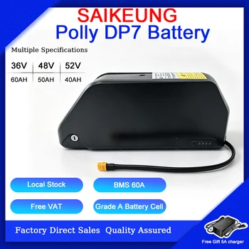 Bateria do roweru elektrycznego Rider DP7 36V 52V 48V 50Ah, bateria do roweru górskiego 60V 72V 30Ah 40Ah 45Ah 60Ah, montowana na dolnej rurze ramy, do silników Bafang 2000W 3000W, ogniwa 21700.