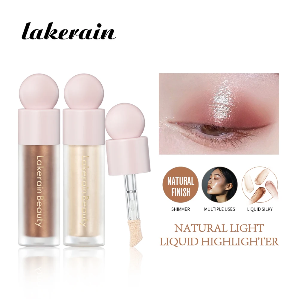 Lakerain Face Liquid Highlighter Waterproof Sweat-proof Long-lasting Golden Bronze Body Highlighter Fit&Smooth Brightening Fluid