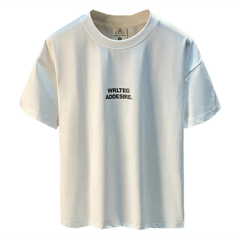 Мужская футболка с минимальным принтом, новинка лета 2025 года, футболка с короткими рукавами, свободная и модная универсальная повседневная одежда