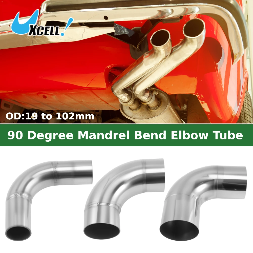 Uxcell 19/25/32/38/45/51/57/63/76/89/102mm OD 90 Degree Mandrel Bend Elbow Tube Welding Exhaust Elbow Pipe Connection Fittings
