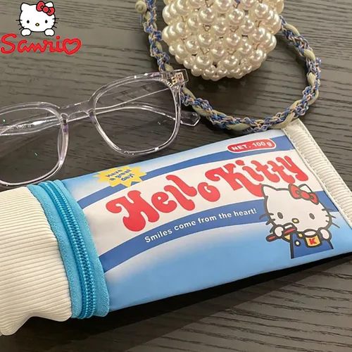산리오 헬로 키티 펜슬 안경 케이스, 애니메이션 학생 문구, 귀여운 만화 학습 용품 보관 가방, 재미있는 안경 케이스 