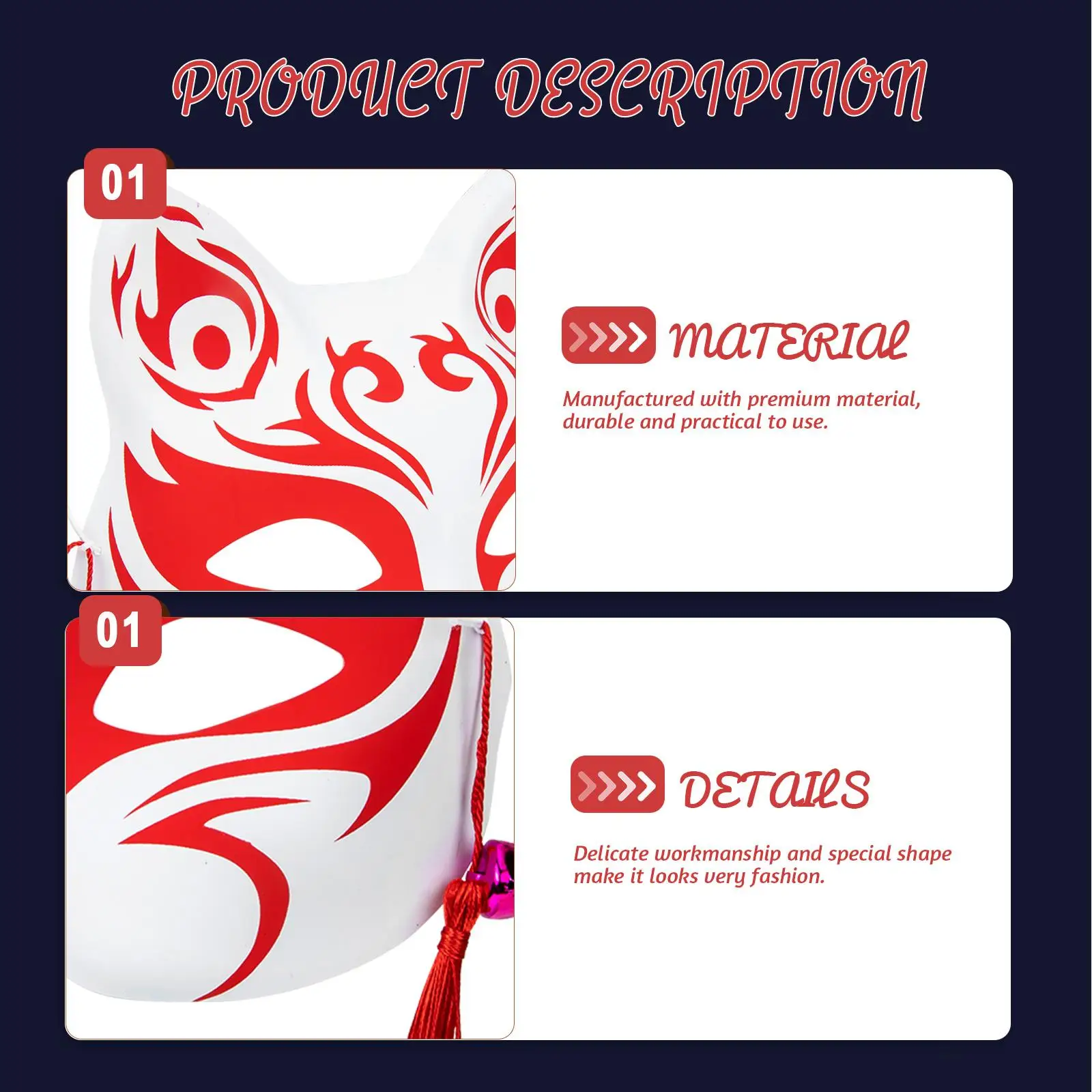 2 pezzi di volpe maschere a forma di mezzo animale riutilizzabili leggeri accessori per feste in maschera carnevali di Halloween decorativi squisiti