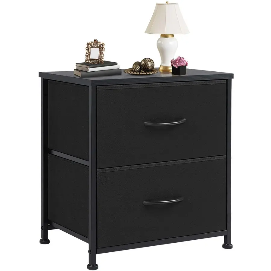 

Nightstand Small Dresser with 2 Fabric Drawers Side Tables Bedroom End Table Bedside Storage Furniture for 20 inch Tall Night S