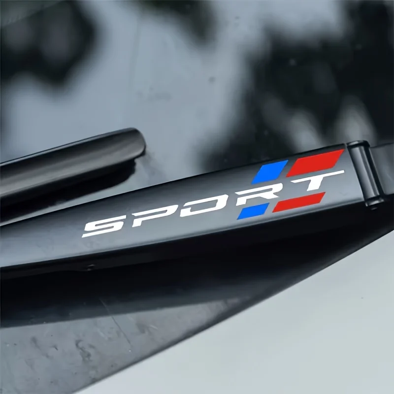 1Set Red Blue Checker Sports Pattern Matte Vinyl Sticker Waterproof Decal for Car Windshield Wiper Scratch Cover