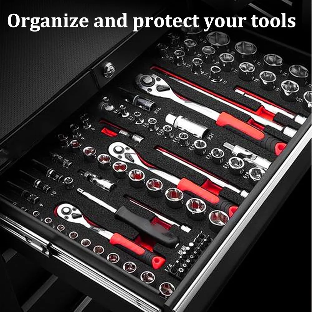 TFTP-6 Confezione di inserti in schiuma per cassetta degli attrezzi per custodie, 18 x 12 x 1,5 pollici Liner per cassetta degli attrezzi Fogli in schiuma di polietilene, organizer per cassetta degli attrezzi