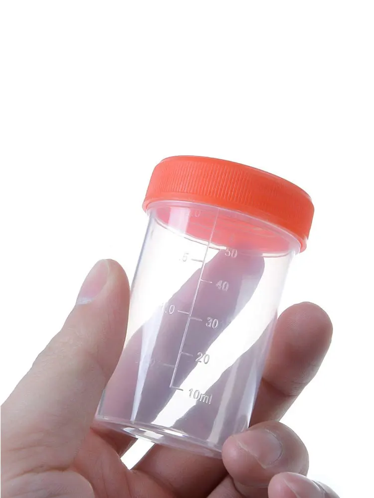 10-100 Stuks Ziekenhuis 60Ml Urine Collectie Monster Cup Specimen Fles Fysieke Test Plastic Beker Container Voor medisch Gebruik - afbeelding 2