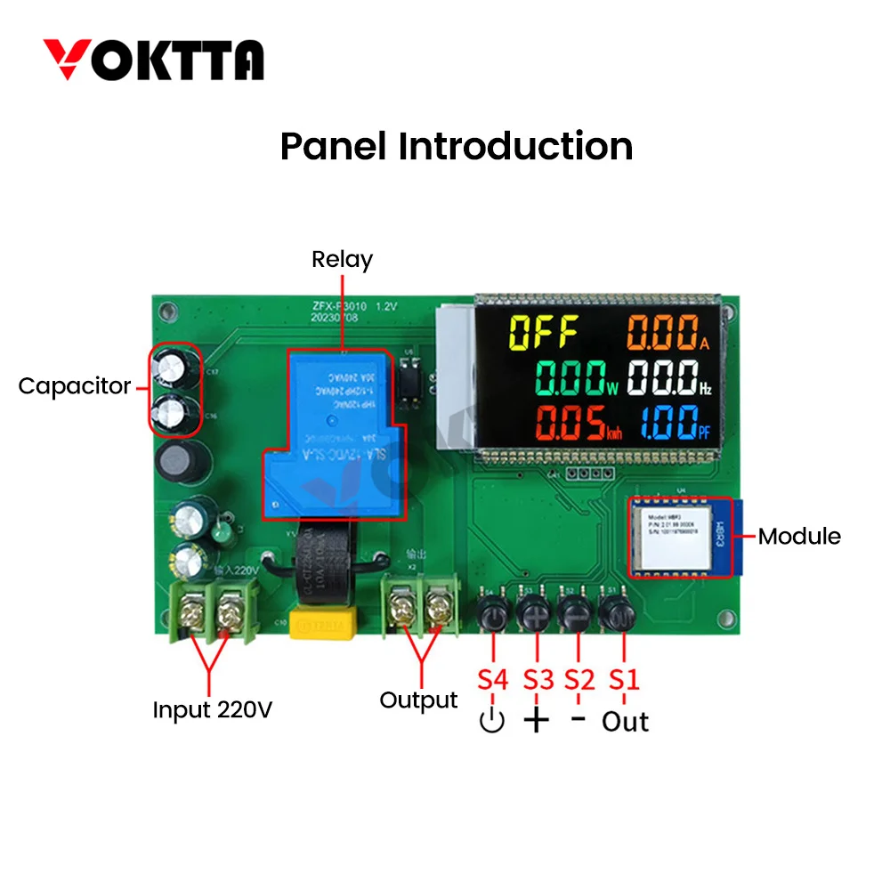 ZFX-P3010 Tuya WiFi Intelligent Energy Meter Voltage Current and Power Meter Multifunctional Digital Monitor AC 220V