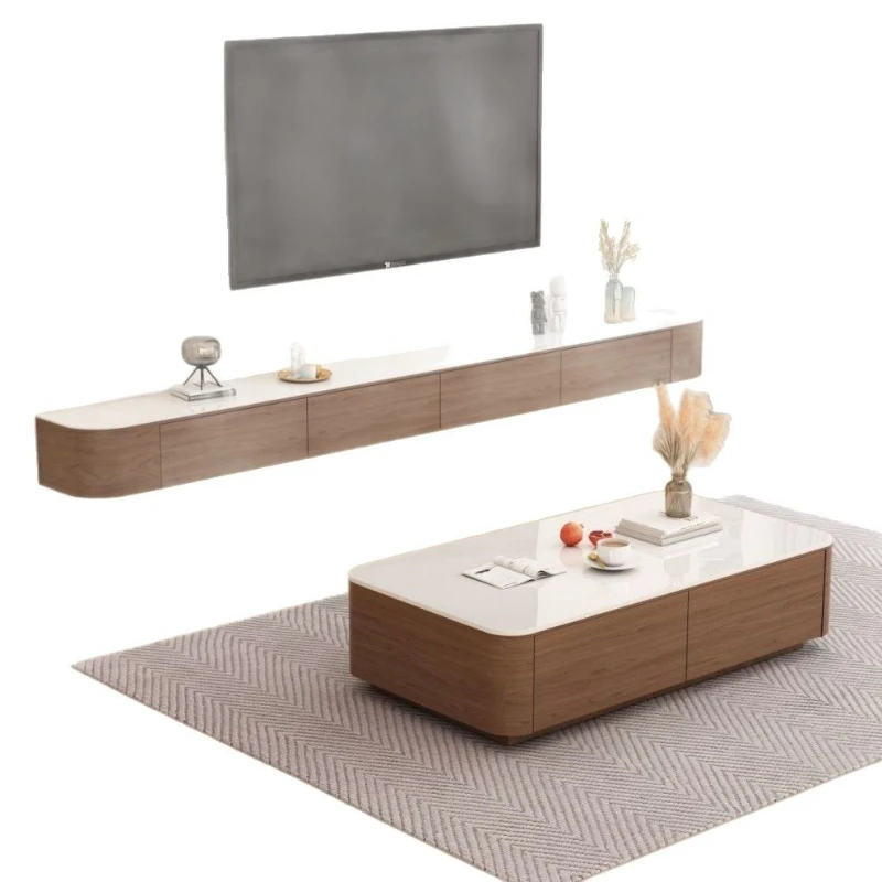 

Hanging TV cabinet coffee table combination modern simple small apartment