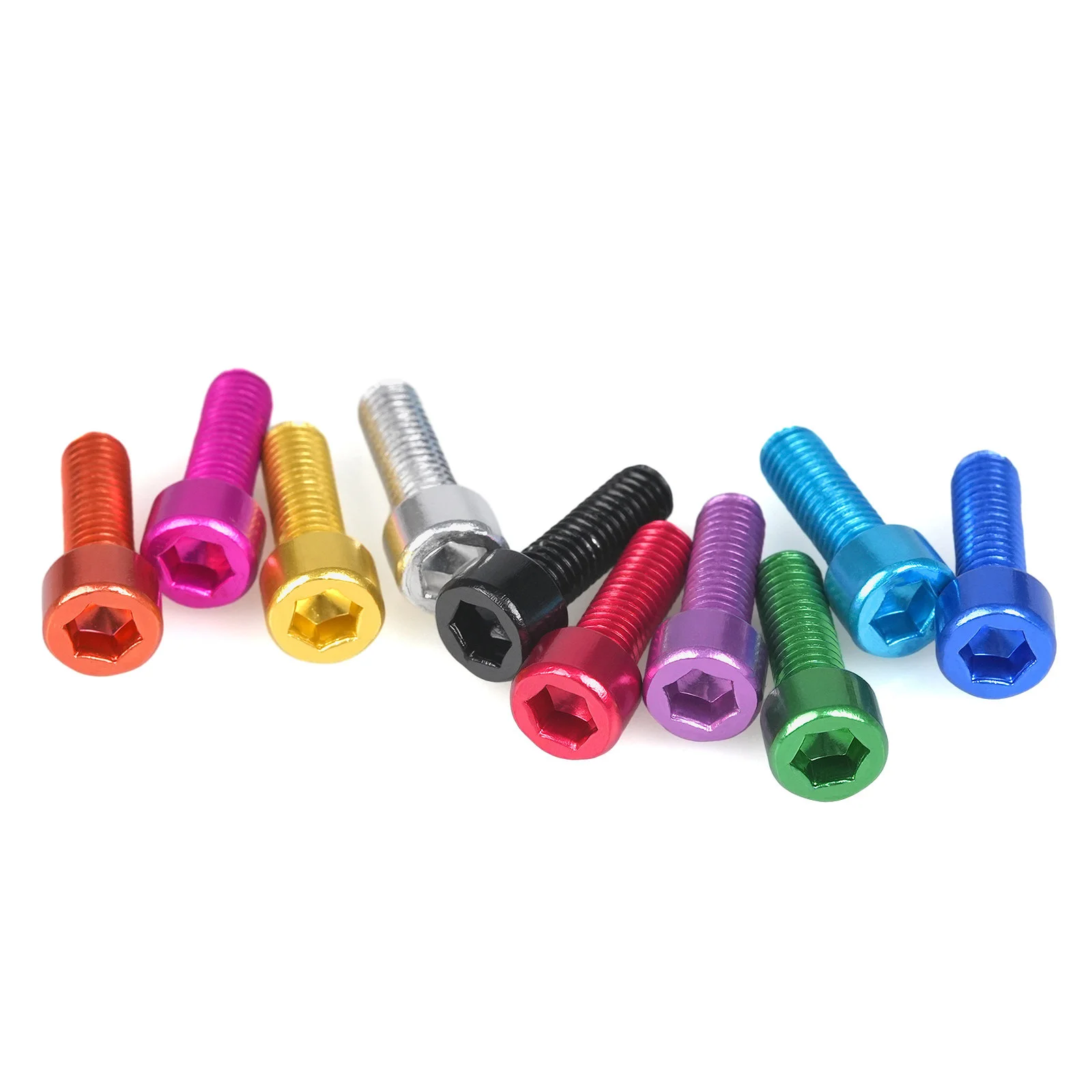 M5 *6/8/10/12/15/20/25/30mm Anodized Aluminum Alloy Allen Hex Socket Button Head Cap Screws Colorful Decorative Bolts