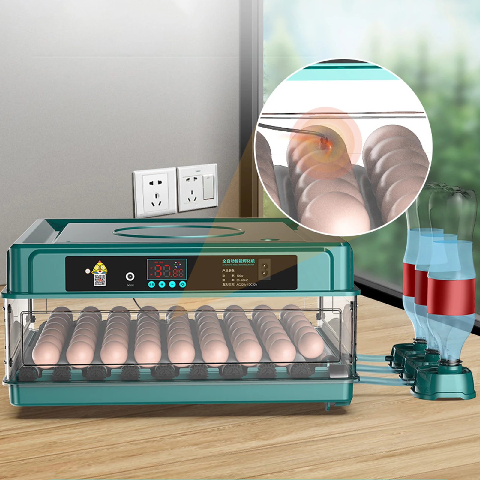 Fully Automatic Intelligent Egg Incubator Hatching Eggs Removable Digital Poultry pigeon smart home incubator Poultry Machine