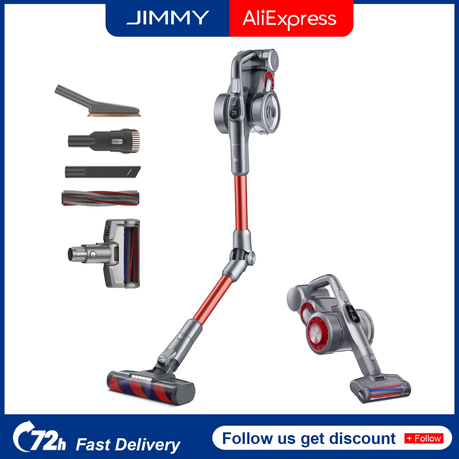 JIMMY Upgrade H9 Flex Cordless Vacuum Cleaner With Wet Mopping for Smart Home Appliance 200 AW Suction Power Vacuum Cleaner