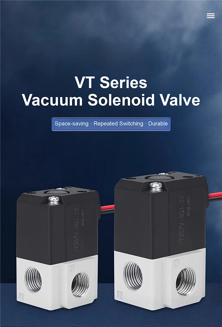 Detalhe 2 de Válvula solenoide VT307 High Frequency Solenoid Valve 3 Way 2 Position Vacuum Pneumatic Air Control Valve DC12V DC24V AC110V AC220V Pneumática