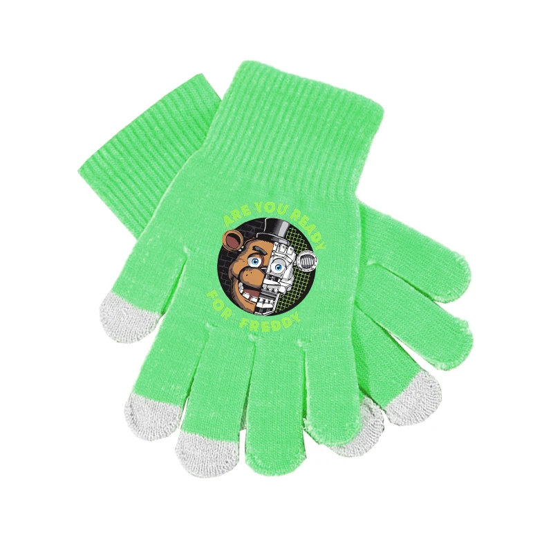 خمس ليال في فريدي قفازات محبوك قبعة الاطفال Fnafs الشتاء القفازات قبعة متماسكة الأطفال الكرتون قفاز بيني الأولاد القبعات هدية