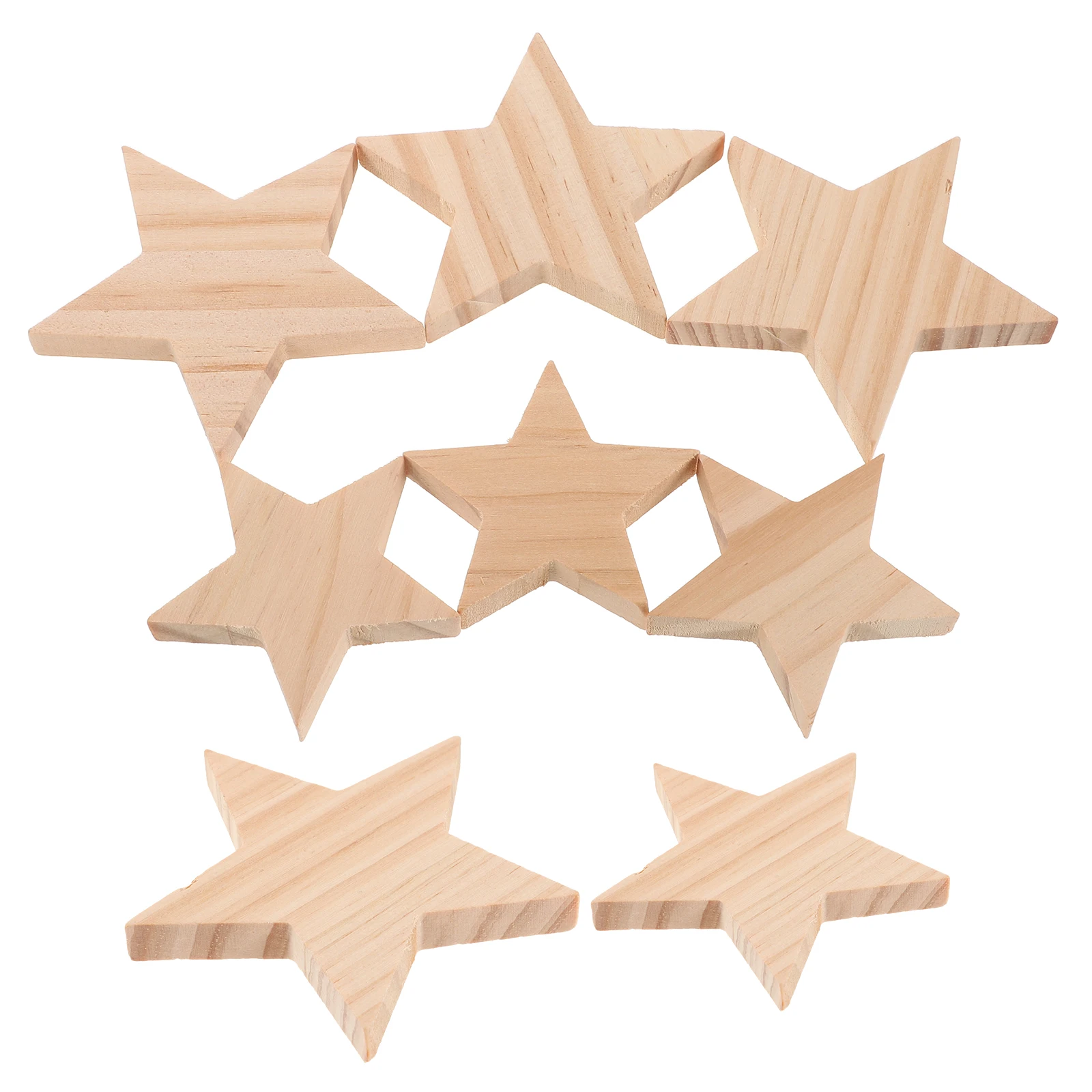 

10Pcs Five Pointed Wooden Stars Unfinished Natural Wood Star Ornaments for DIY Crafts Holiday Party Decorating Painting