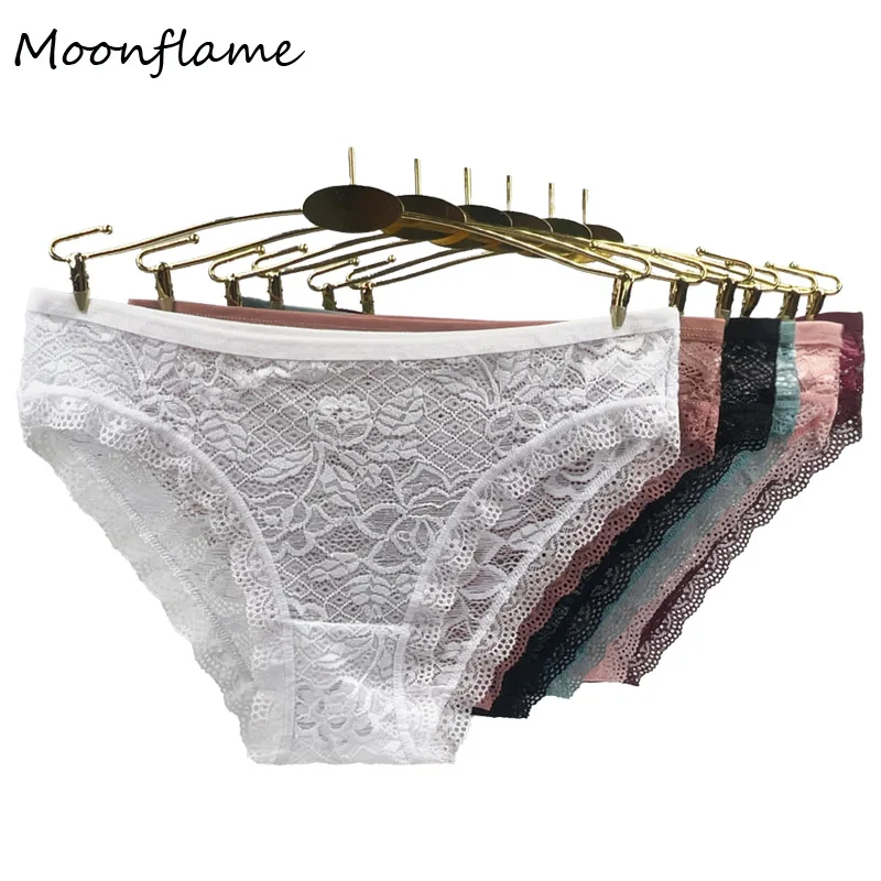 89508 Moonflame 5 Pcs/Lot Transparent Lace Underpants Women\'s Panties