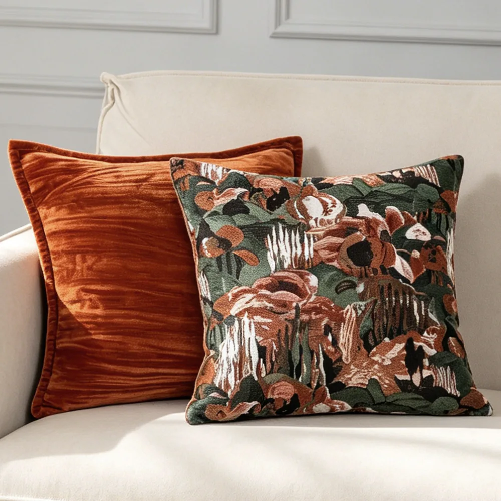 30x50/45x45cm Woven Fabric Sofa Throw Pillowcase Cojines Flowing Velvet Edged Decor Hone Cushion Cover Headboard Pillow Covers
