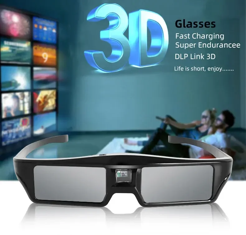 BT เครื่องฉายทีวีคอมพิวเตอร์3D แว่นตาวิสัยทัศน์3แก้ว/เครื่องฉายเกม BT แว่นตาที่ใช้งานสำหรับ Epson โปรเจคเตอร์ LCD หรือทีวี