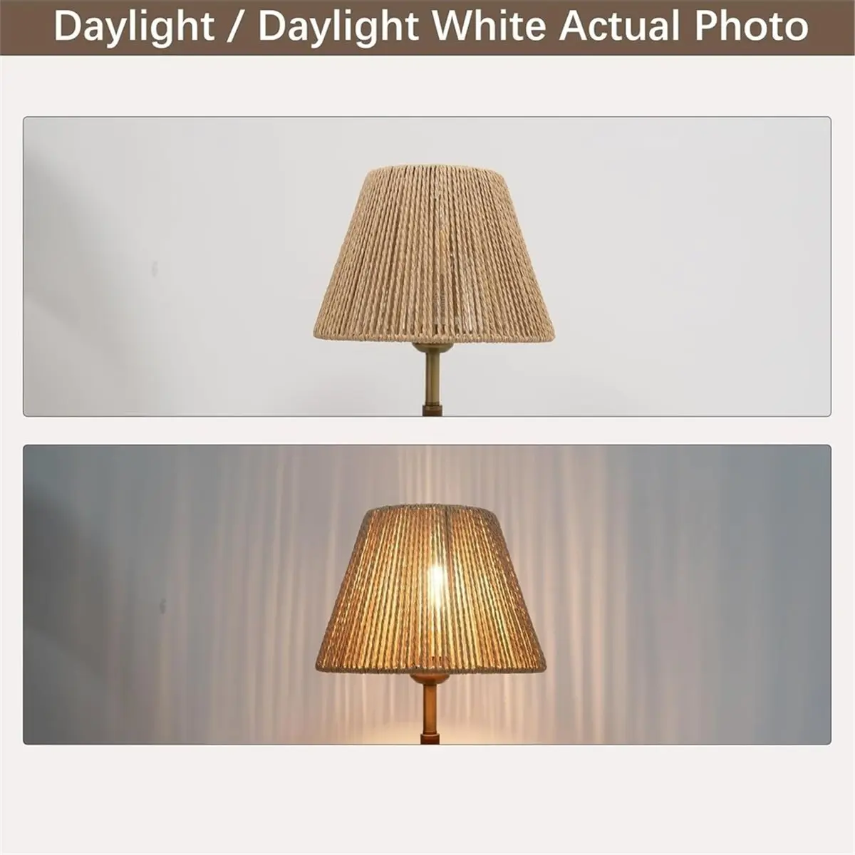 Boho Rattan Lampenschirm, kleiner Glocken-Lampenschirm, für Tischlampen als Ersatz, handgewebte Rattan-Lampenschirme im Vintage-Stil