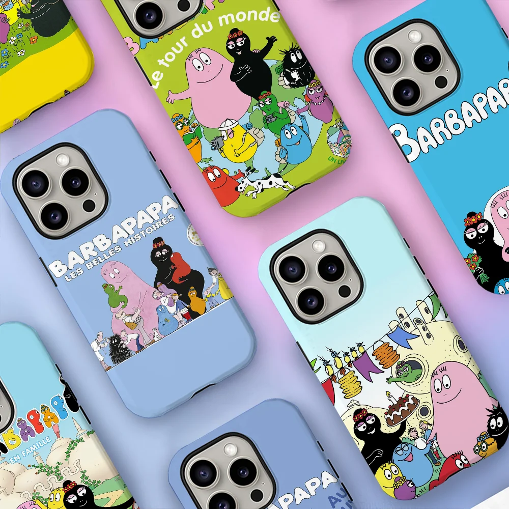 

Cartoon B-Barbapapa Phone Case Film Shell For IPhone 16 15 14 13 12 11 Pro Max Plus