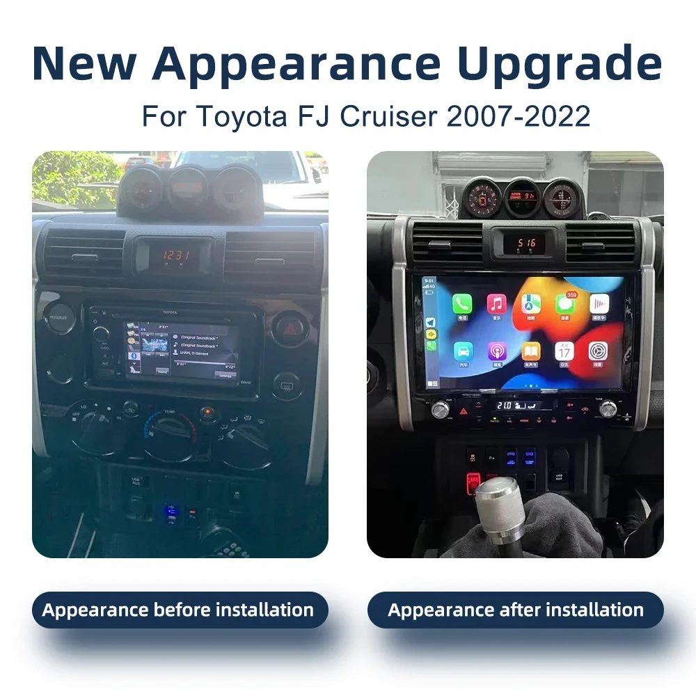 Android 14.0 Car Radio For Toyota FJ Cruiser 2007-2022 CarPlay GPS Navigation 4G WiFi Bluetooth DSP RDS Stereo Multimedia Player