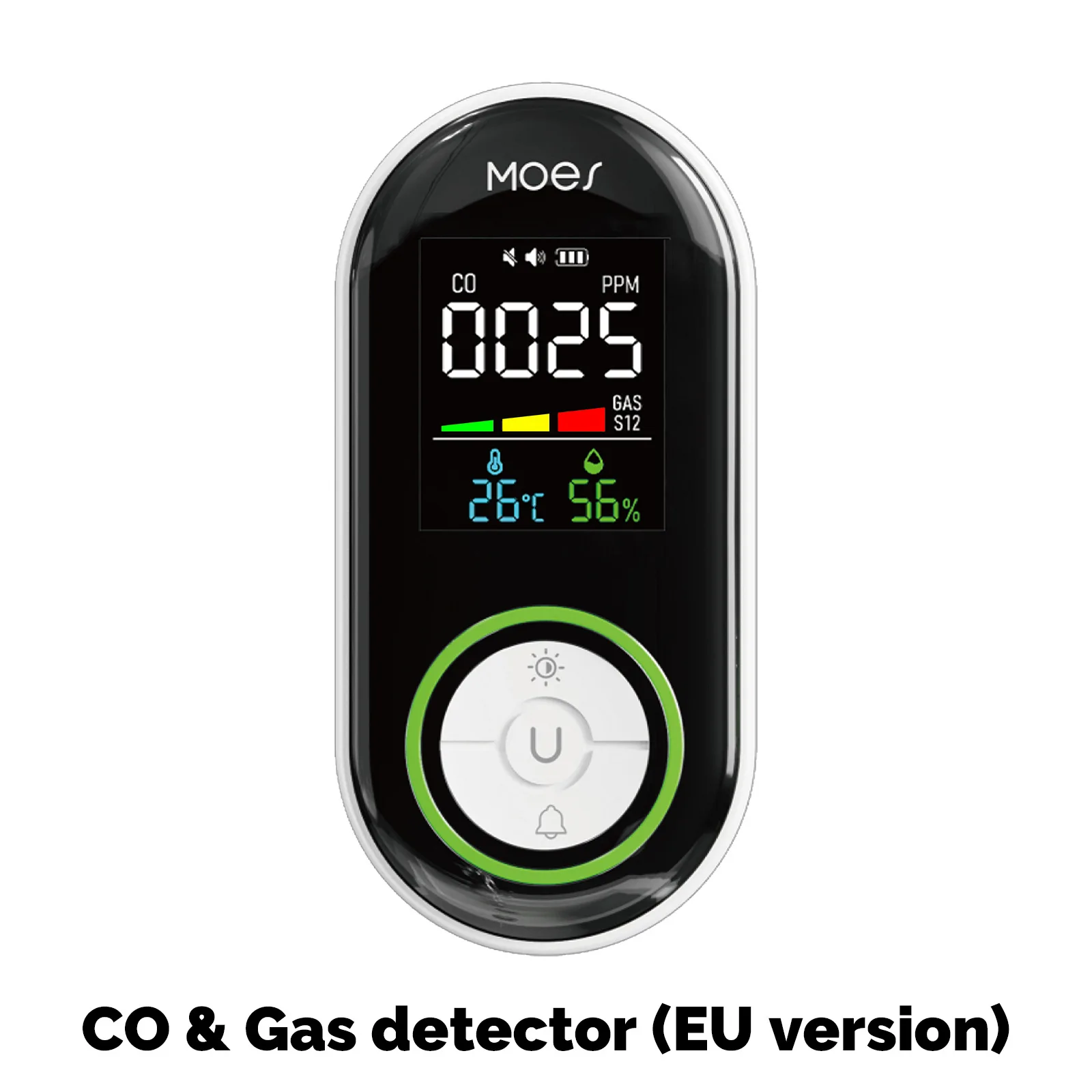 MOES CO Rookgasdetector Alarm Plug-in Koolmonoxidesensor Waarschuwing LED-display Temperatuur Vochtigheid Keuken Garage Boiler