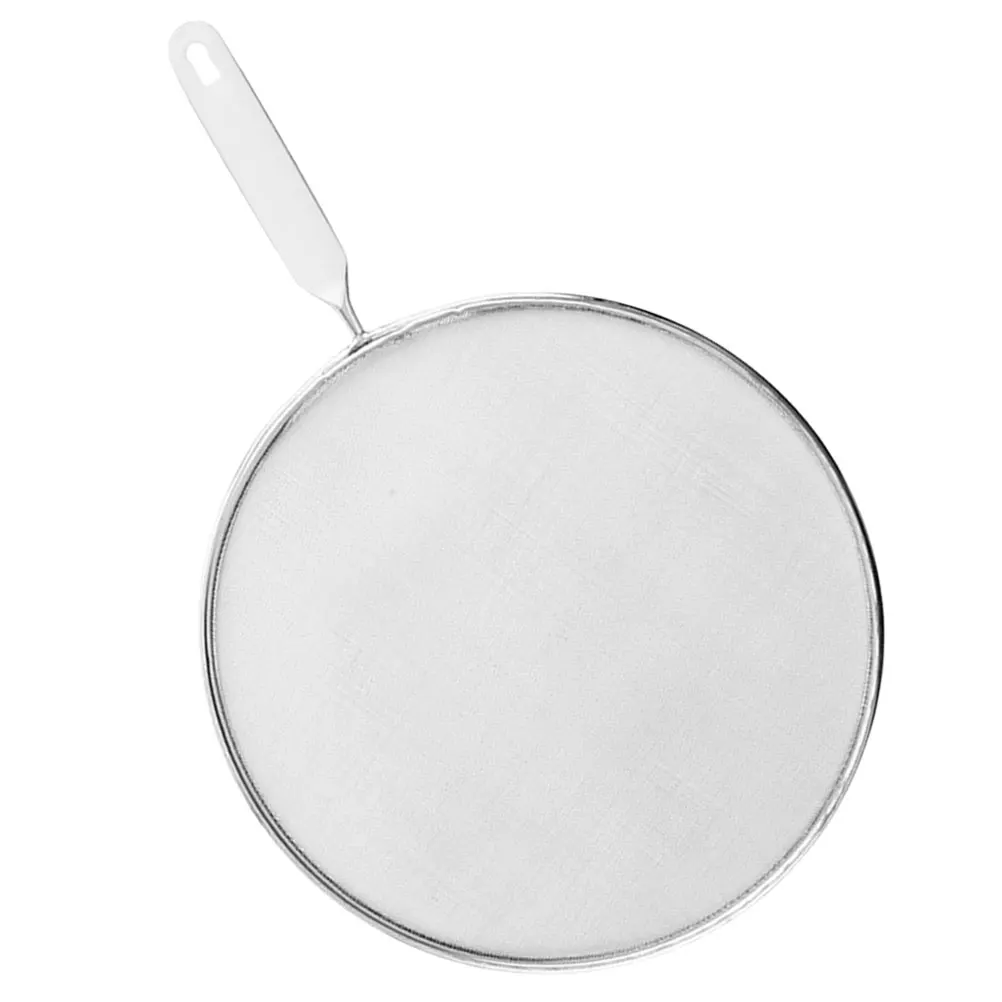

Anti Oil Splashing Cover Fine Mesh Stainless Steel Splatter Screen for Skillet Fry Pan Cooking with Silicone Handle
