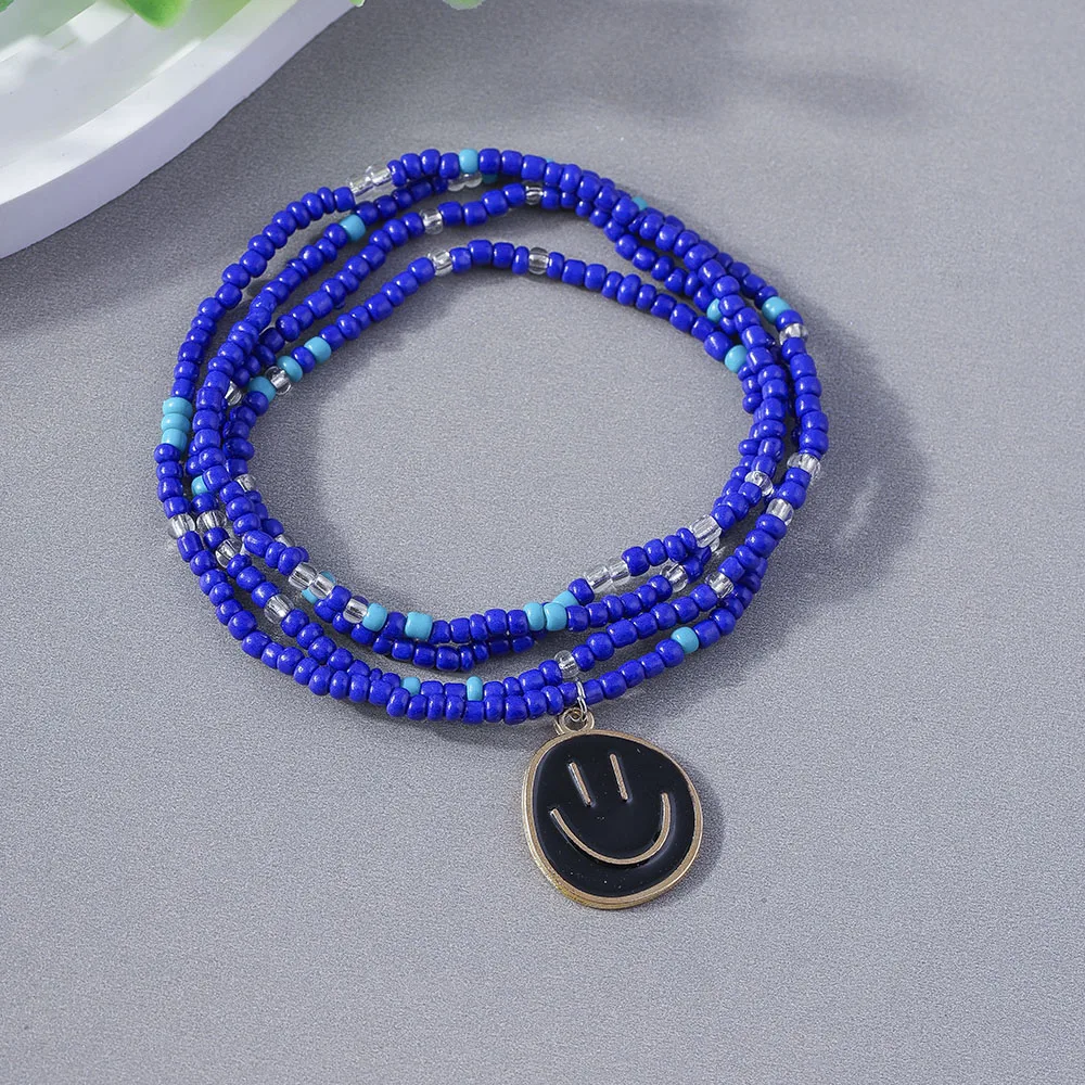 Aihua Bohemia Niedliches Lächeln-Gesichtsarmband für Frauen, buntes mehrschichtiges Perlen-BFF-Armband für beste Freunde, Kinder, Geburtstagsgeschenke – Detail 6
